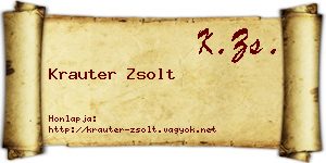 Krauter Zsolt névjegykártya
